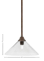 Any One Light Pendant in Bronze with Smoke Bubble Glass Shade