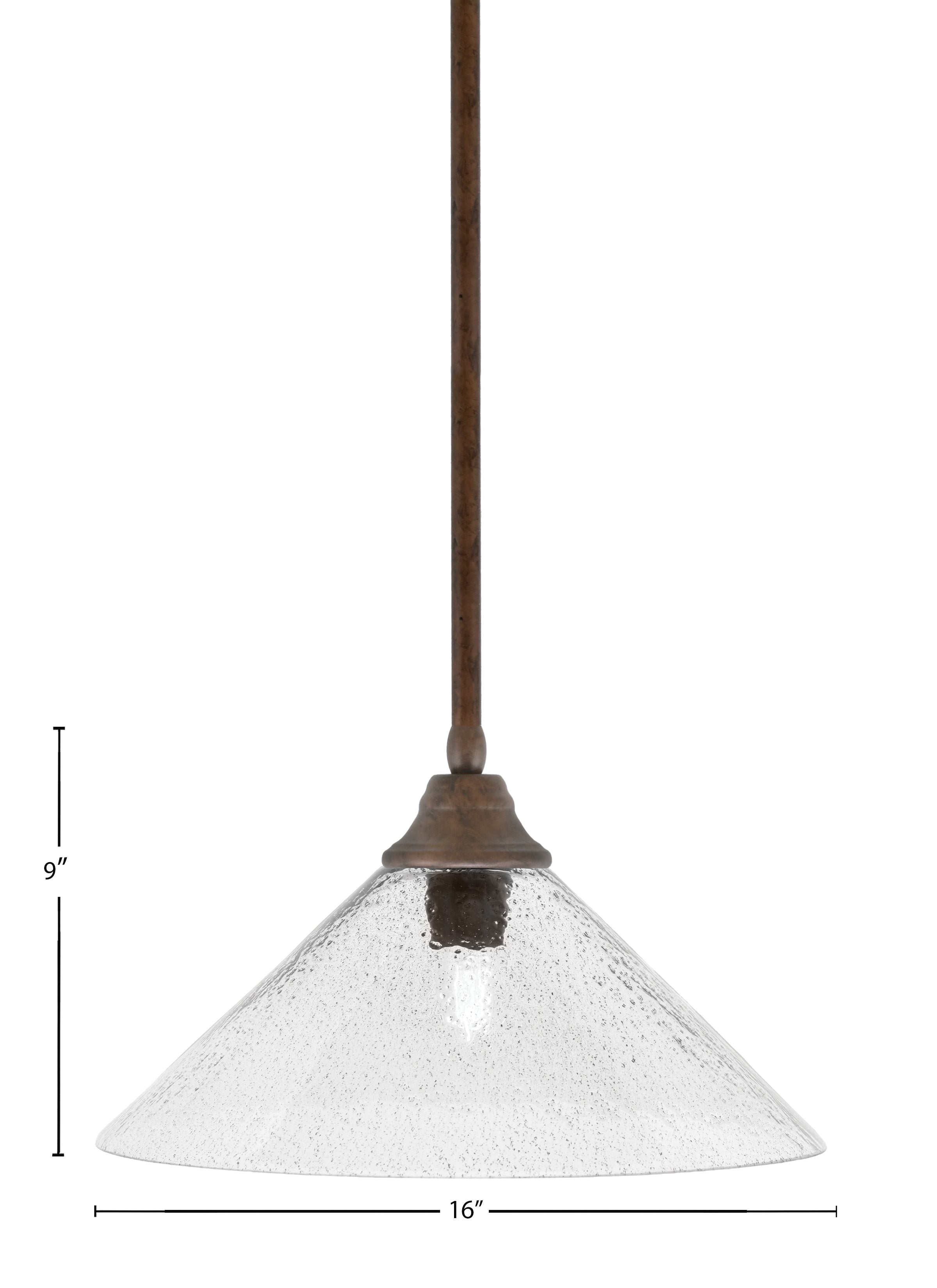 Any One Light Pendant in Bronze with Smoke Bubble Glass Shade