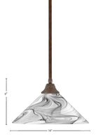Any One Light Pendant in Bronze with Onyx Swirl Glass Shade