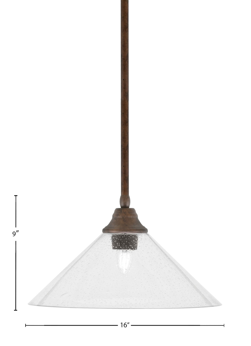 Any One Light Pendant in Bronze with Clear Bubble Glass Shade