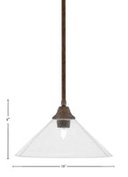 Any One Light Pendant in Bronze with Clear Bubble Glass Shade