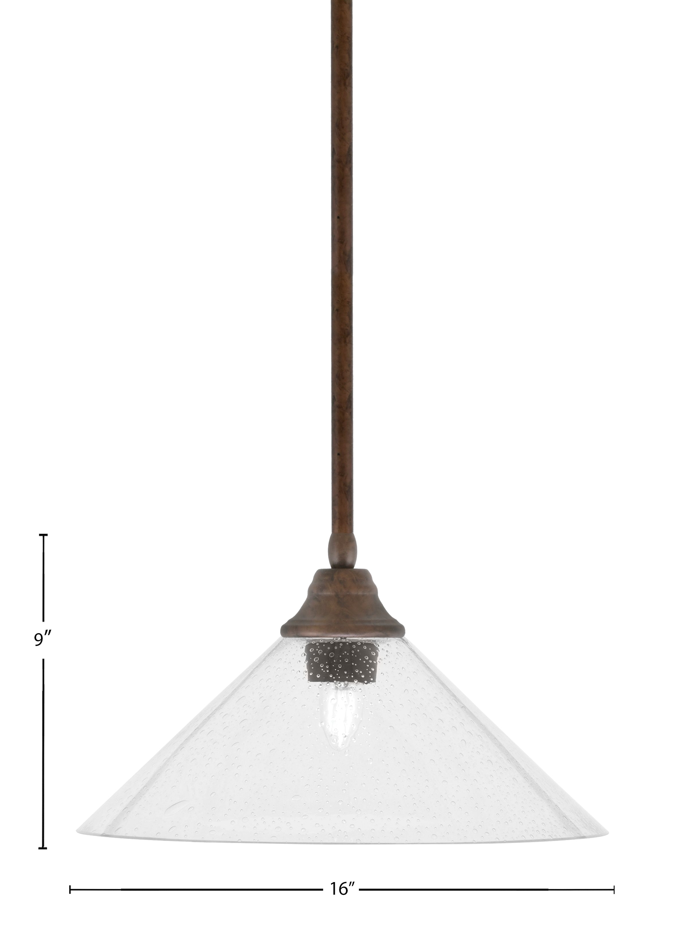 Any One Light Pendant in Bronze with Clear Bubble Glass Shade
