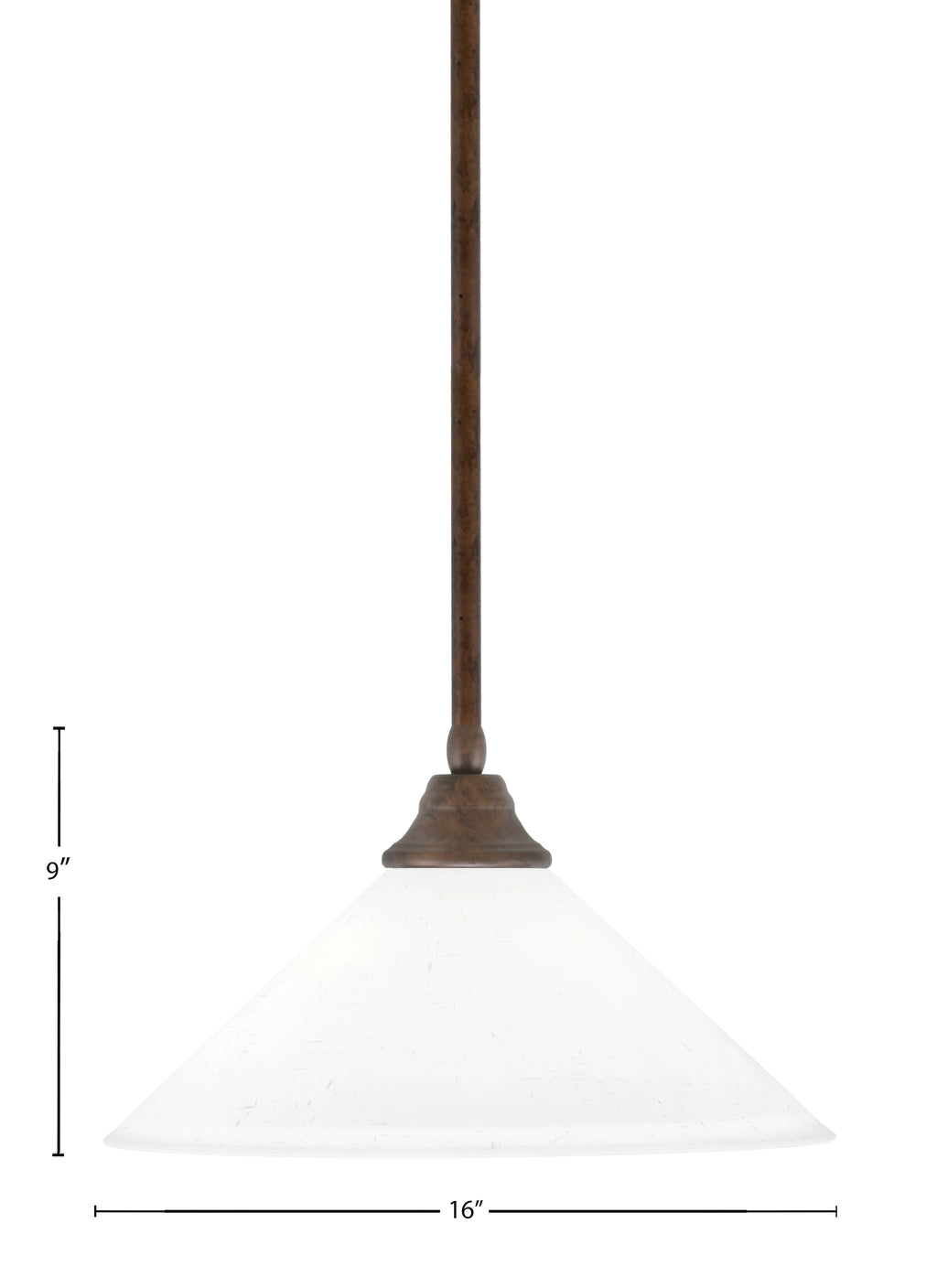 Any One Light Pendant in Bronze with White Muslin Glass Shade
