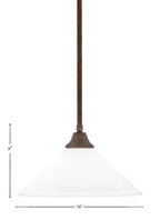 Any One Light Pendant in Bronze with White Muslin Glass Shade