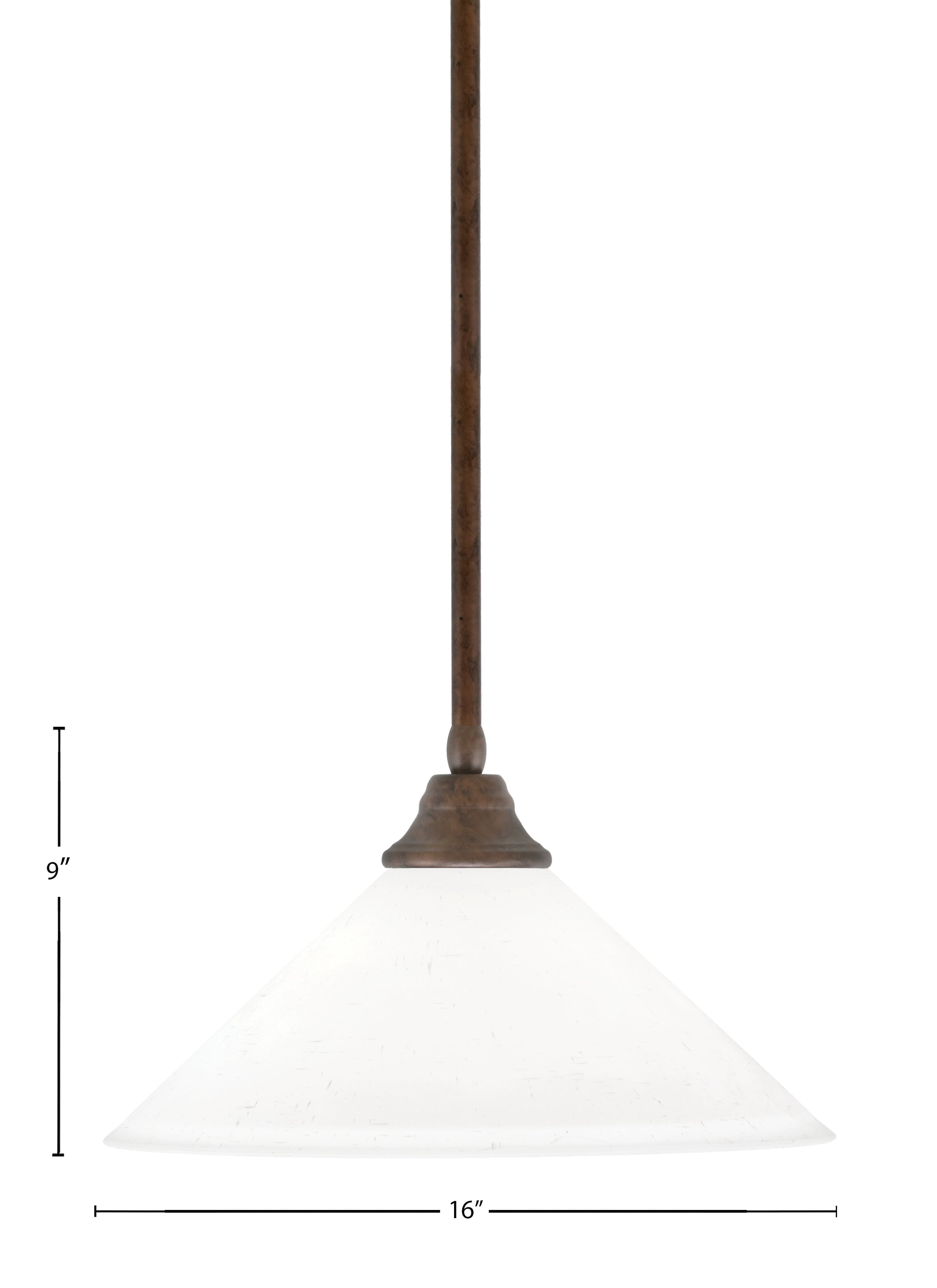 Any One Light Pendant in Bronze with White Muslin Glass Shade