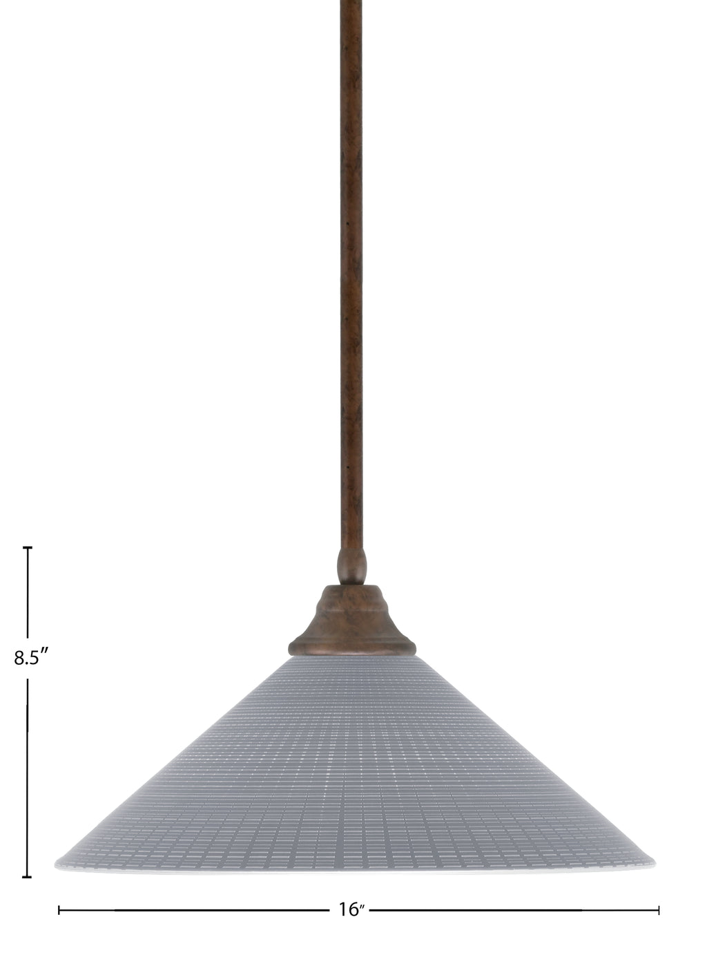 Any One Light Pendant in Bronze with Gray Matrix Glass Shade