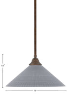 Any One Light Pendant in Bronze with Gray Matrix Glass Shade