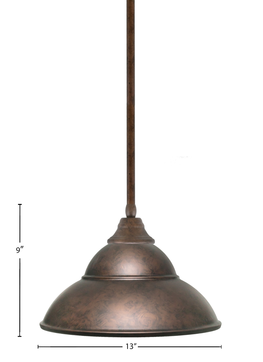 Any One Light Pendant in Bronze with Bronze Double Bubble Metal Shade Shade
