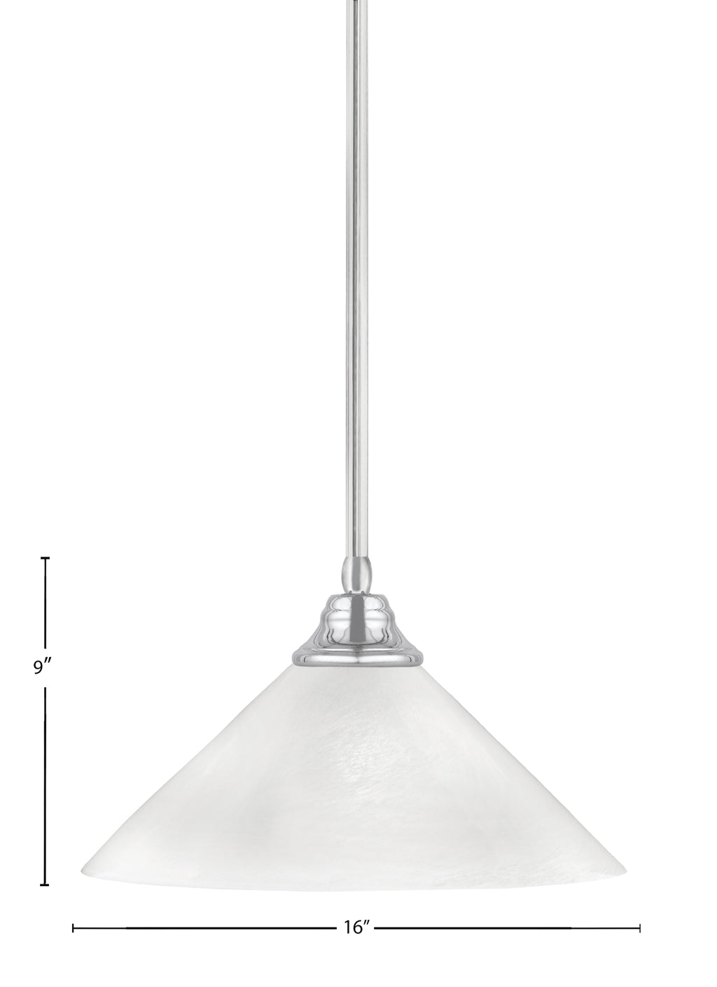 Any One Light Pendant in Chrome with White Marble Shade