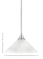 Any One Light Pendant in Chrome with White Marble Shade