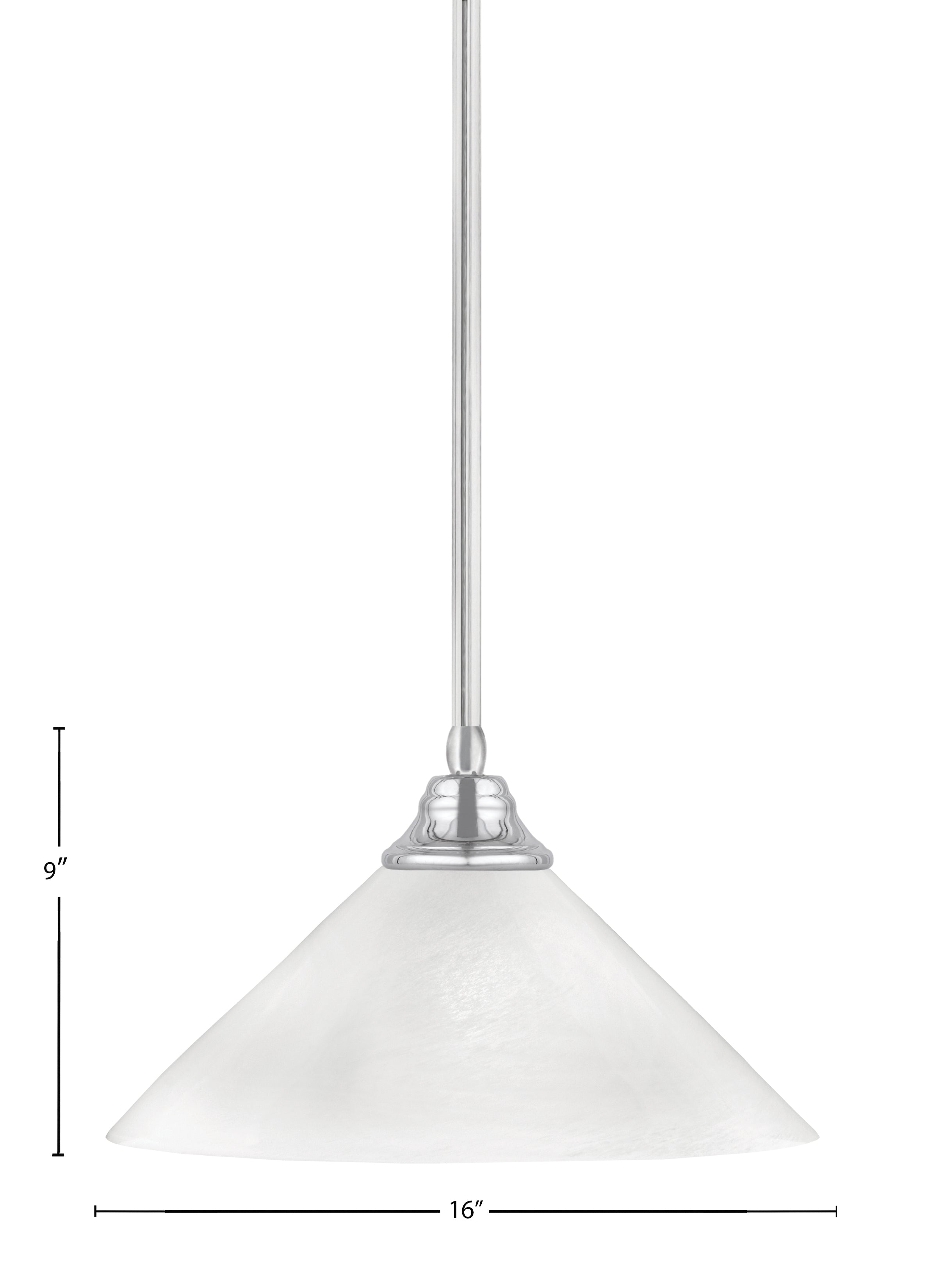 Any One Light Pendant in Chrome with White Marble Shade