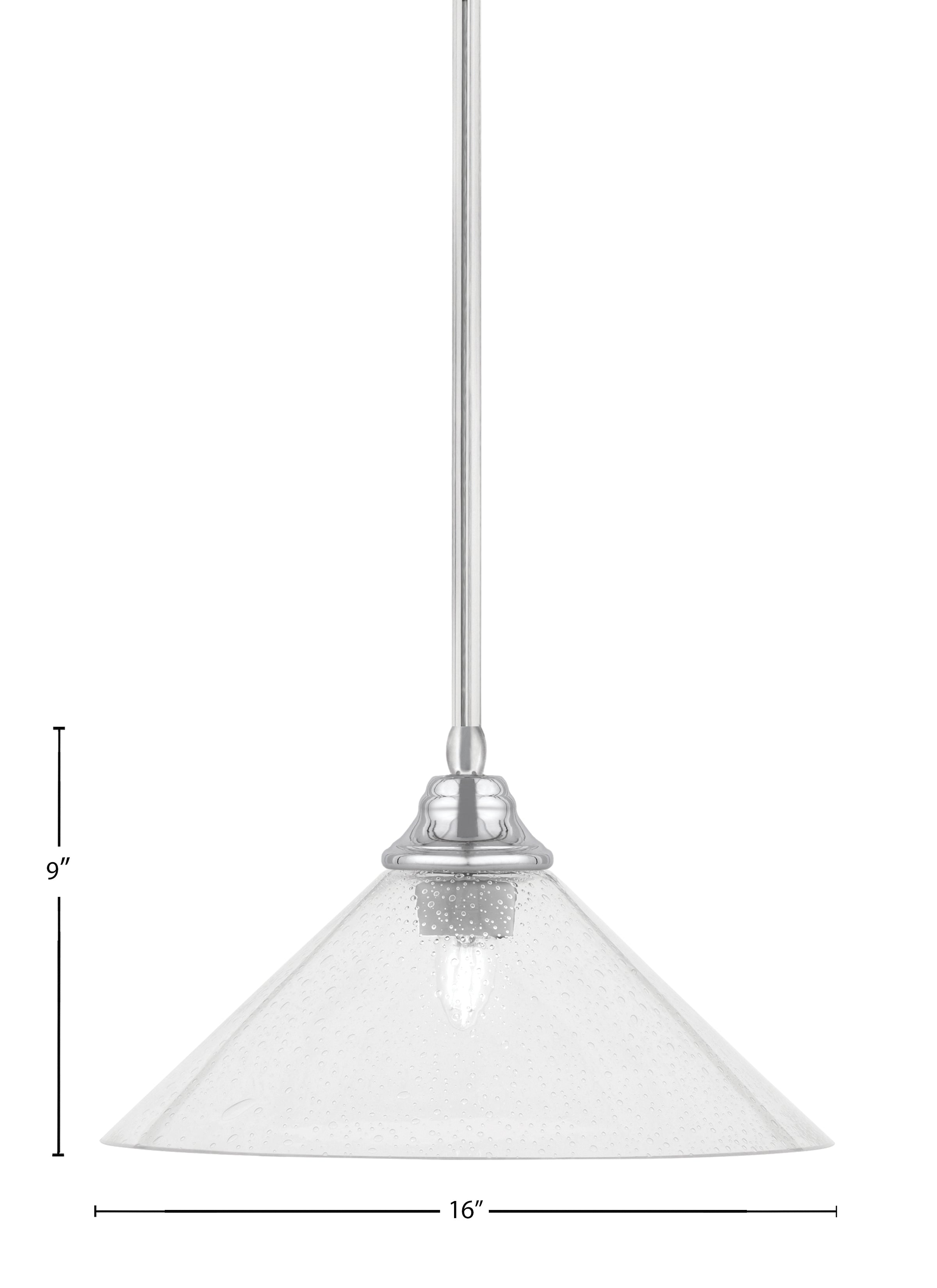 Any One Light Pendant in Chrome with Clear Bubble Shade