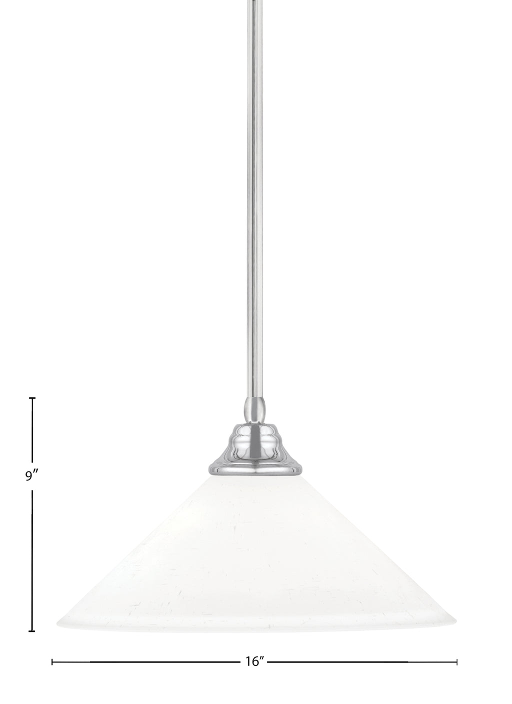 Any One Light Pendant in Chrome with White Muslin Shade