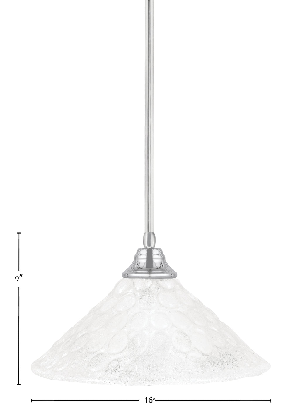 Any One Light Pendant in Chrome with 16" Italian Bubble Shade