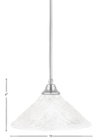 Any One Light Pendant in Chrome with 16" Italian Bubble Shade