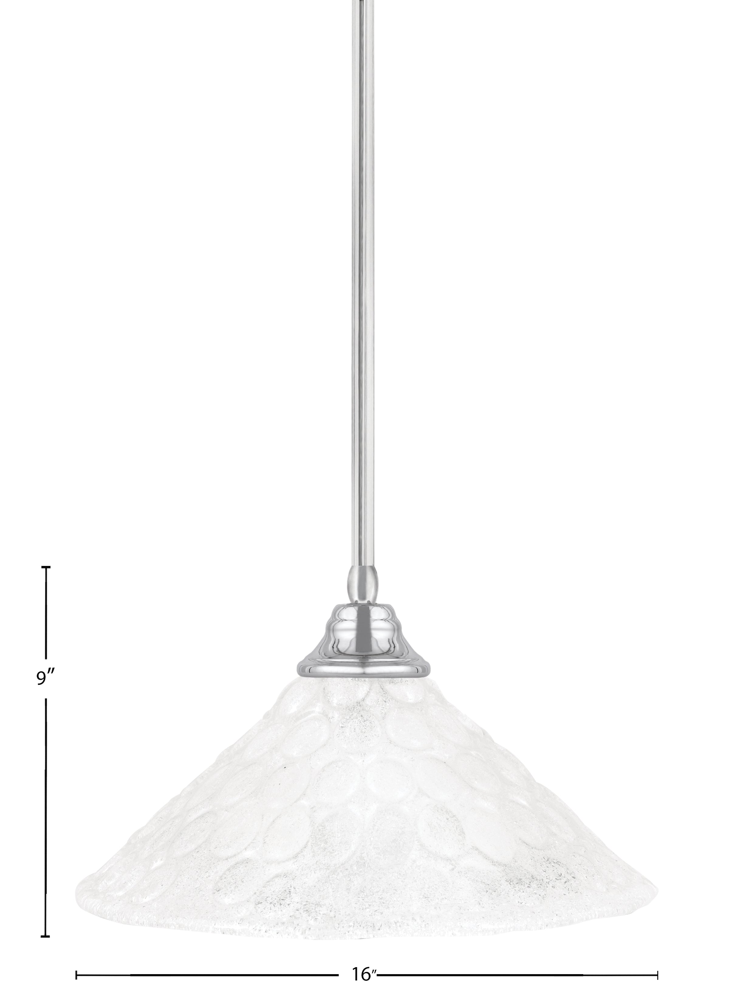 Any One Light Pendant in Chrome with 16" Italian Bubble Shade