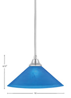 Any One Light Pendant in Chrome with 16" Blue Italian Shade