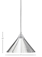 Any One Light Pendant in Chrome with Chrome Cone Metal Shade Shade