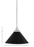 Any One Light Pendant in Chrome with Matte Black Cone Metal Shade Shade