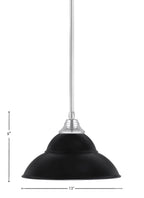Any One Light Pendant in Chrome with Matte Black Double Bubble Metal Shade Shade