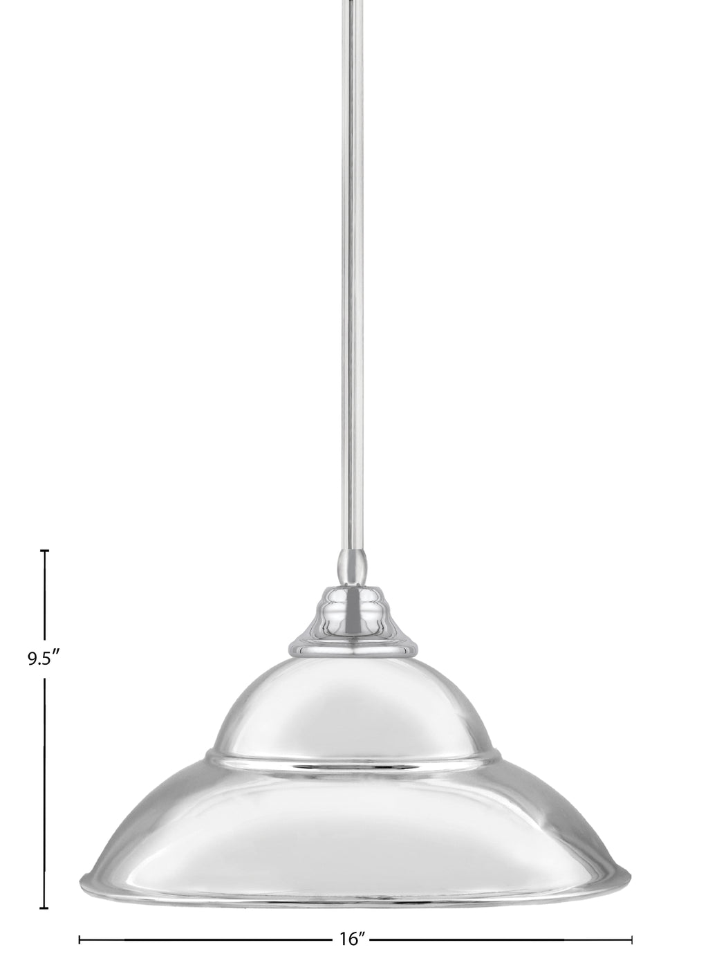 Any One Light Pendant in Chrome with Chrome Double Bubble Metal Shade Shade