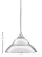 Any One Light Pendant in Chrome with Chrome Double Bubble Metal Shade Shade