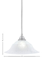 Any One Light Pendant in Chrome with 16" White Marble Shade