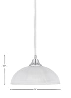 Any One Light Pendant in Chrome with Clear Ribbed Shade