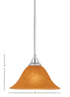 Any One Light Pendant in Chrome with 14" Tiger Shade