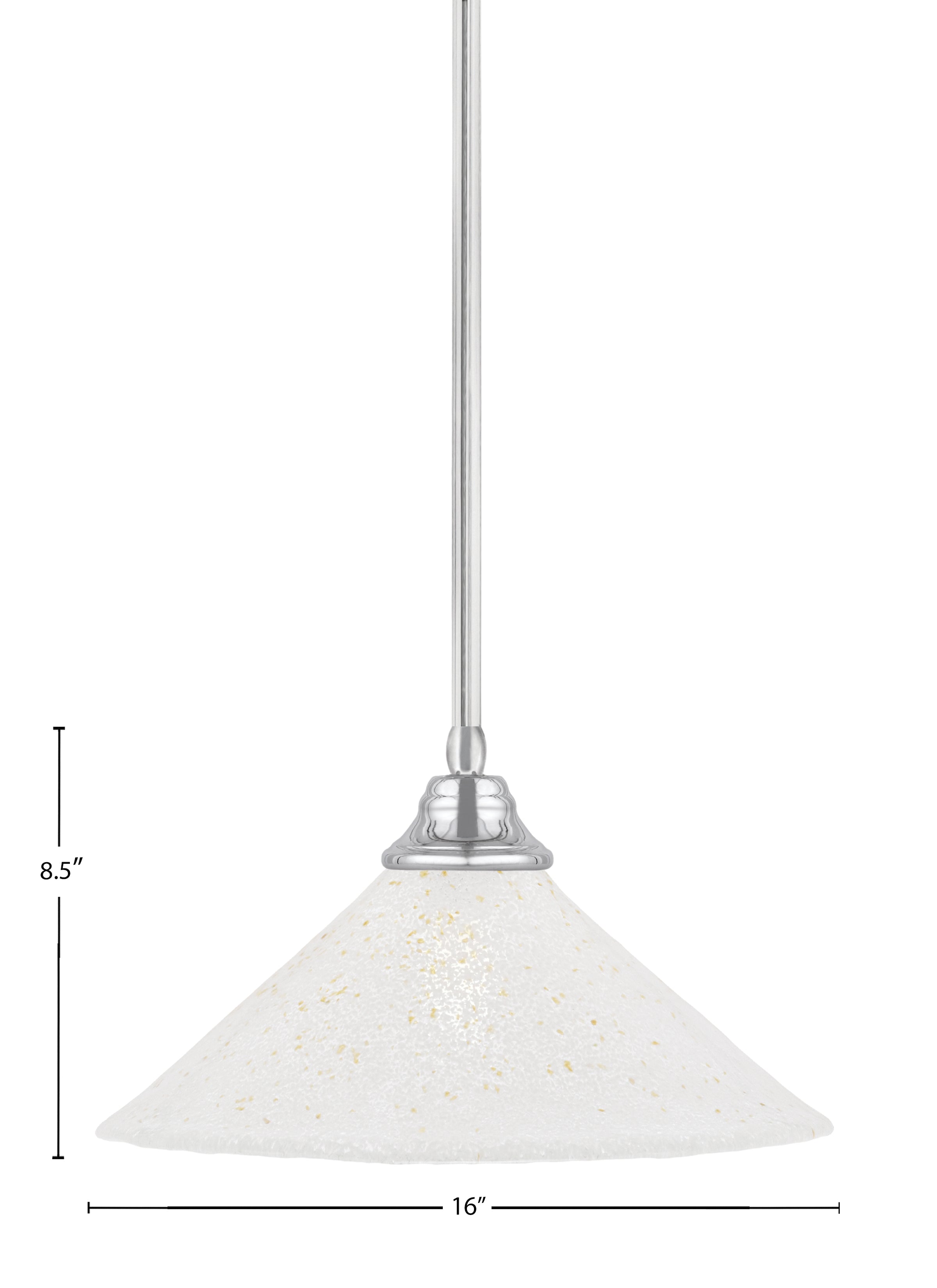 Any One Light Pendant in Chrome with 16" Gold Ice Shade