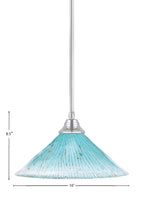 Any One Light Pendant in Chrome with 16" Teal Crystal Shade