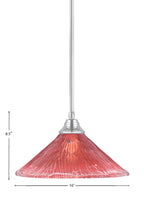Any One Light Pendant in Chrome with 16" Raspberry Crystal Shade