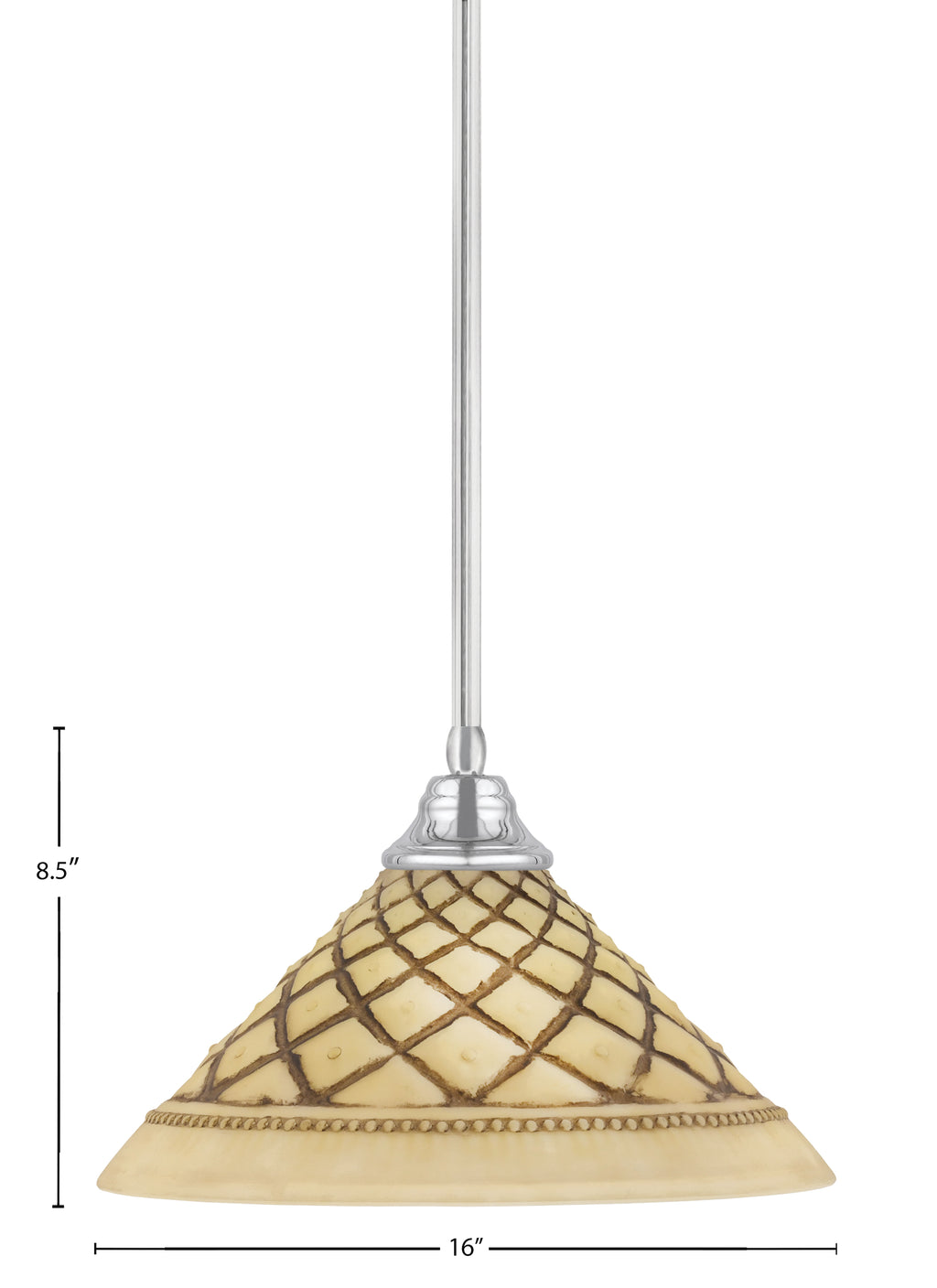 Any One Light Pendant in Chrome with 16" Chocolate Icing Shade