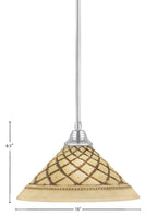 Any One Light Pendant in Chrome with 16" Chocolate Icing Shade