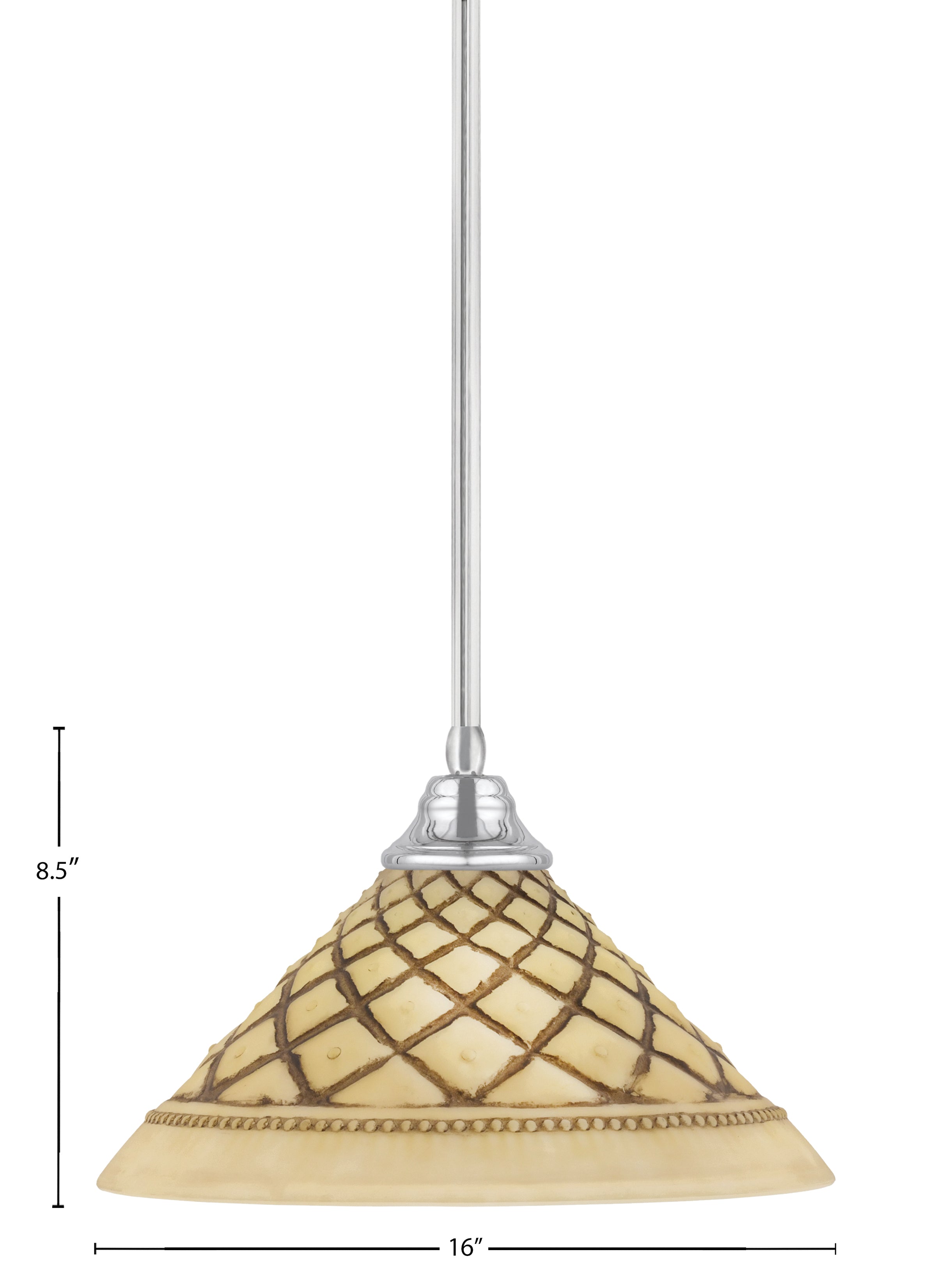 Any One Light Pendant in Chrome with 16" Chocolate Icing Shade