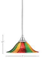 Any One Light Pendant in Chrome with 14" Mardi Gras Shade