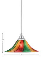 Any One Light Pendant in Chrome with 16" Mardi Gras Shade