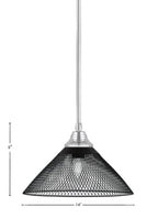 Any One Light Pendant in Chrome with Matte Black Cone Mesh Metal Shade Shade