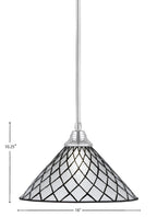 Any One Light Pendant in Chrome with Diamond Ice Art Glass Shade