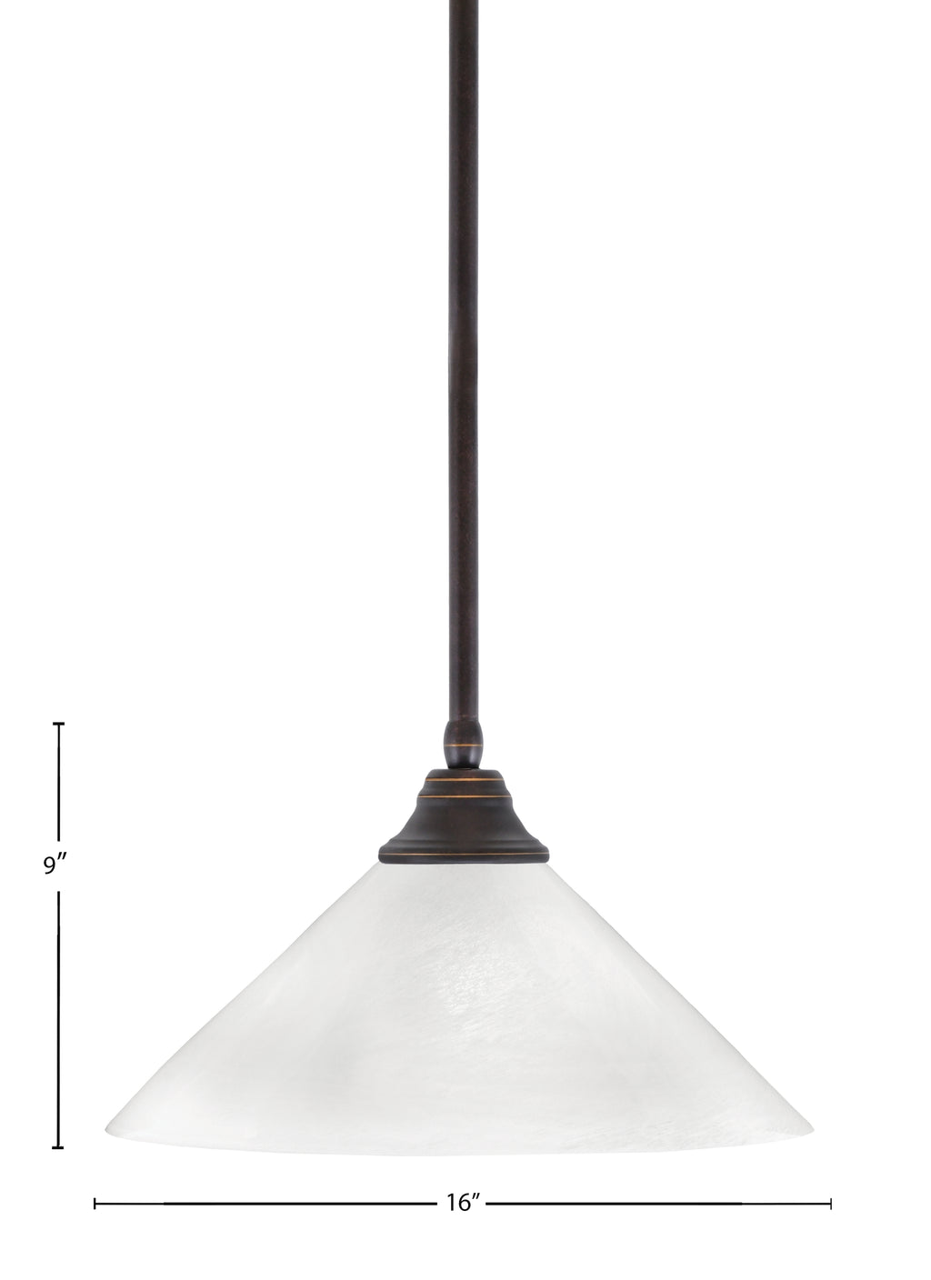 Any One Light Pendant in Dark Granite with White Marble Shade