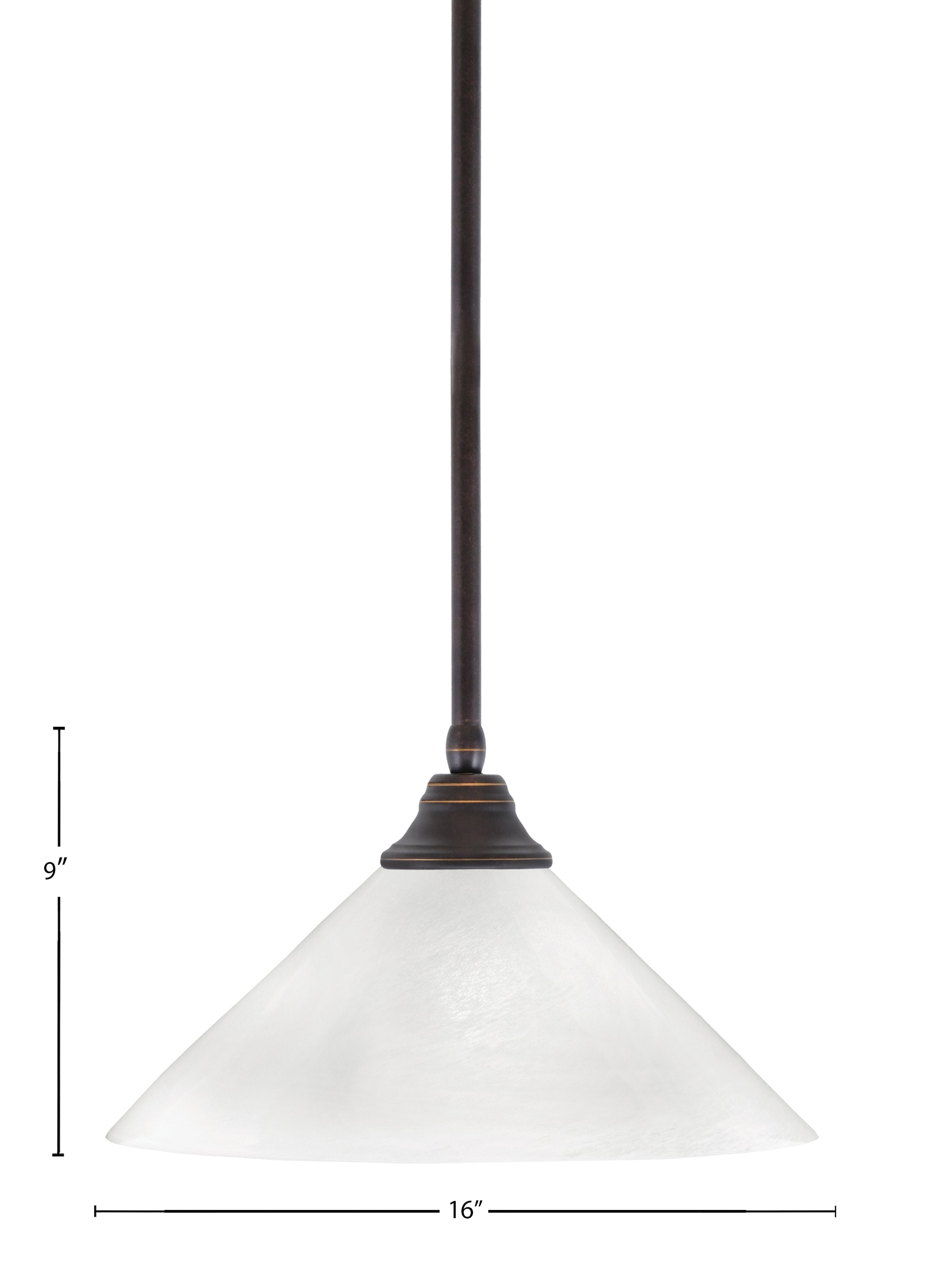 Any One Light Pendant in Dark Granite with White Marble Shade
