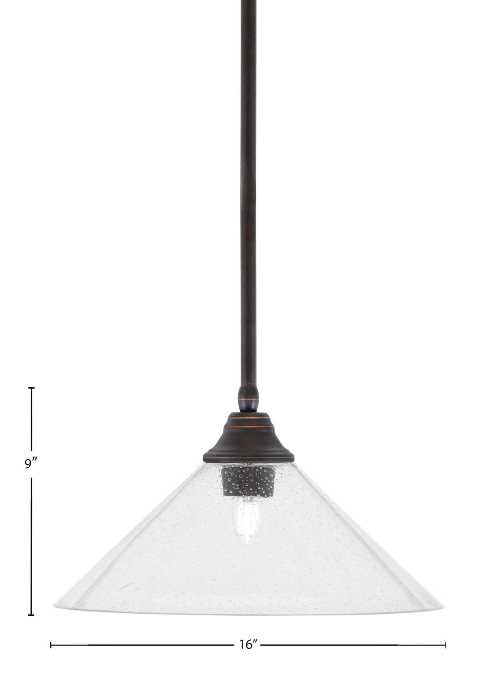 Any One Light Pendant in Dark Granite with Clear Bubble Shade