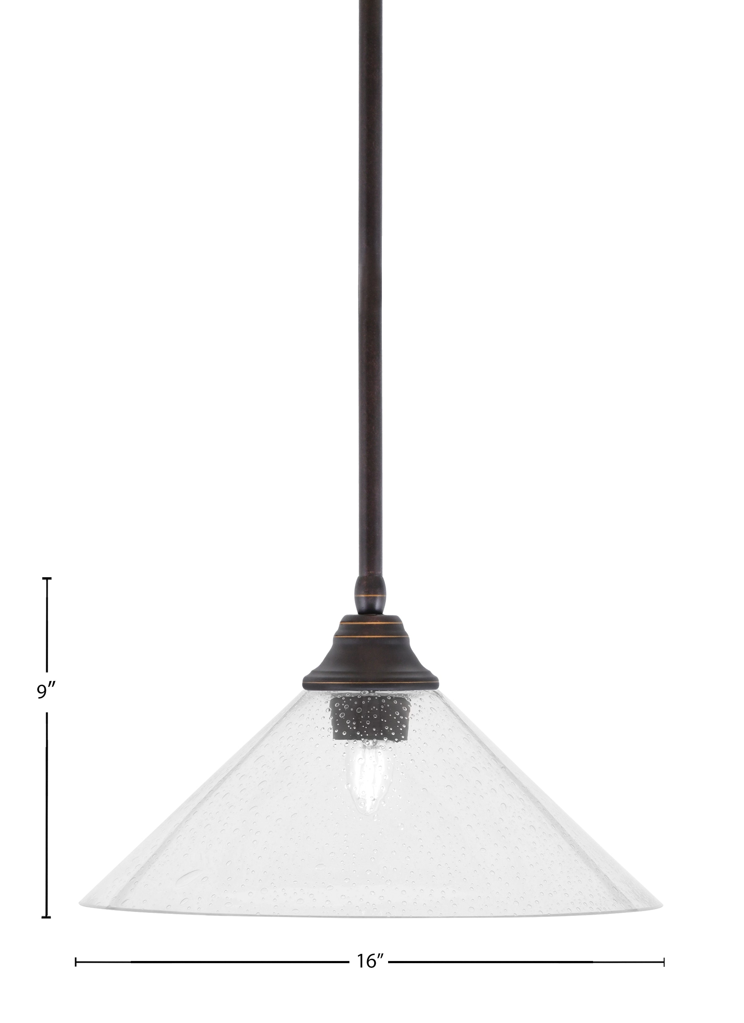 Any One Light Pendant in Dark Granite with Clear Bubble Shade