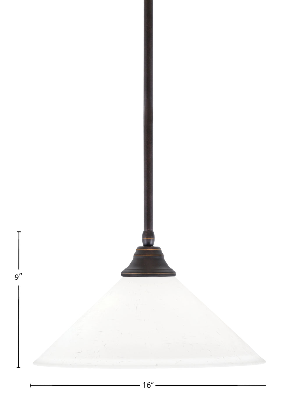 Any One Light Pendant in Dark Granite with White Muslin Shade
