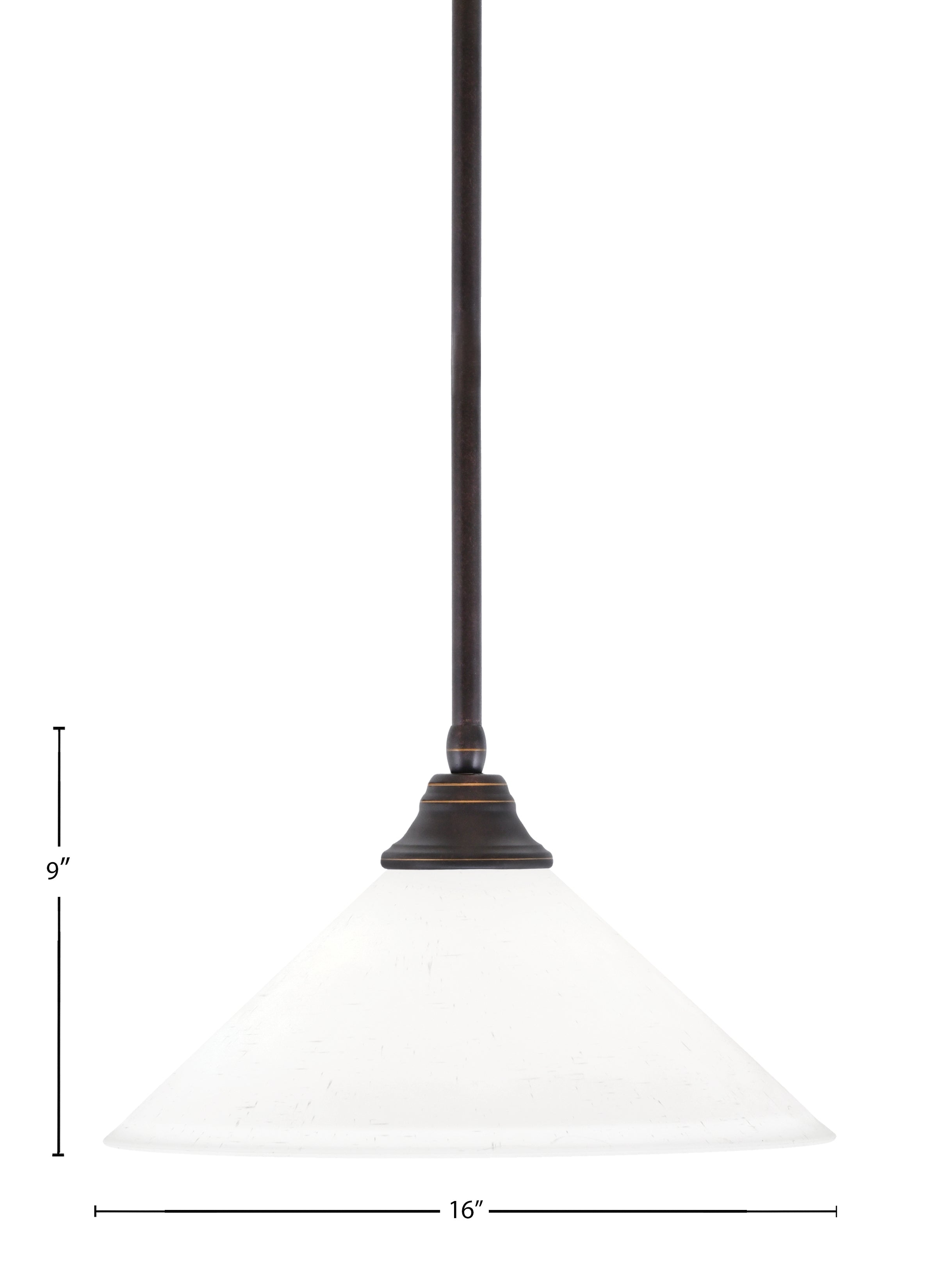 Any One Light Pendant in Dark Granite with White Muslin Shade
