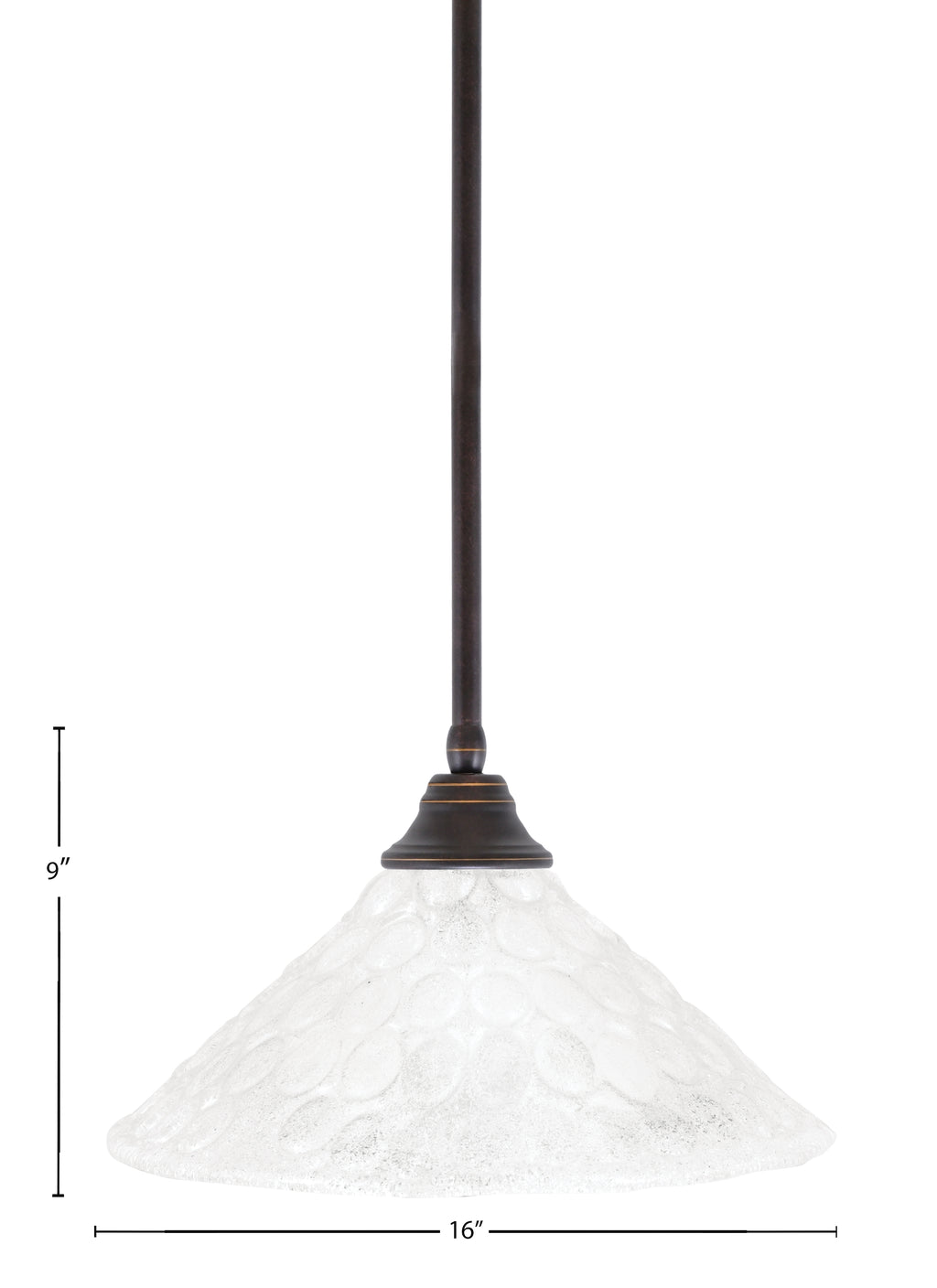 Any One Light Pendant in Dark Granite with 16" Italian Bubble Shade