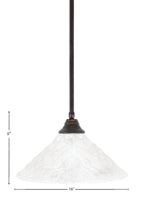Any One Light Pendant in Dark Granite with 16" Italian Bubble Shade
