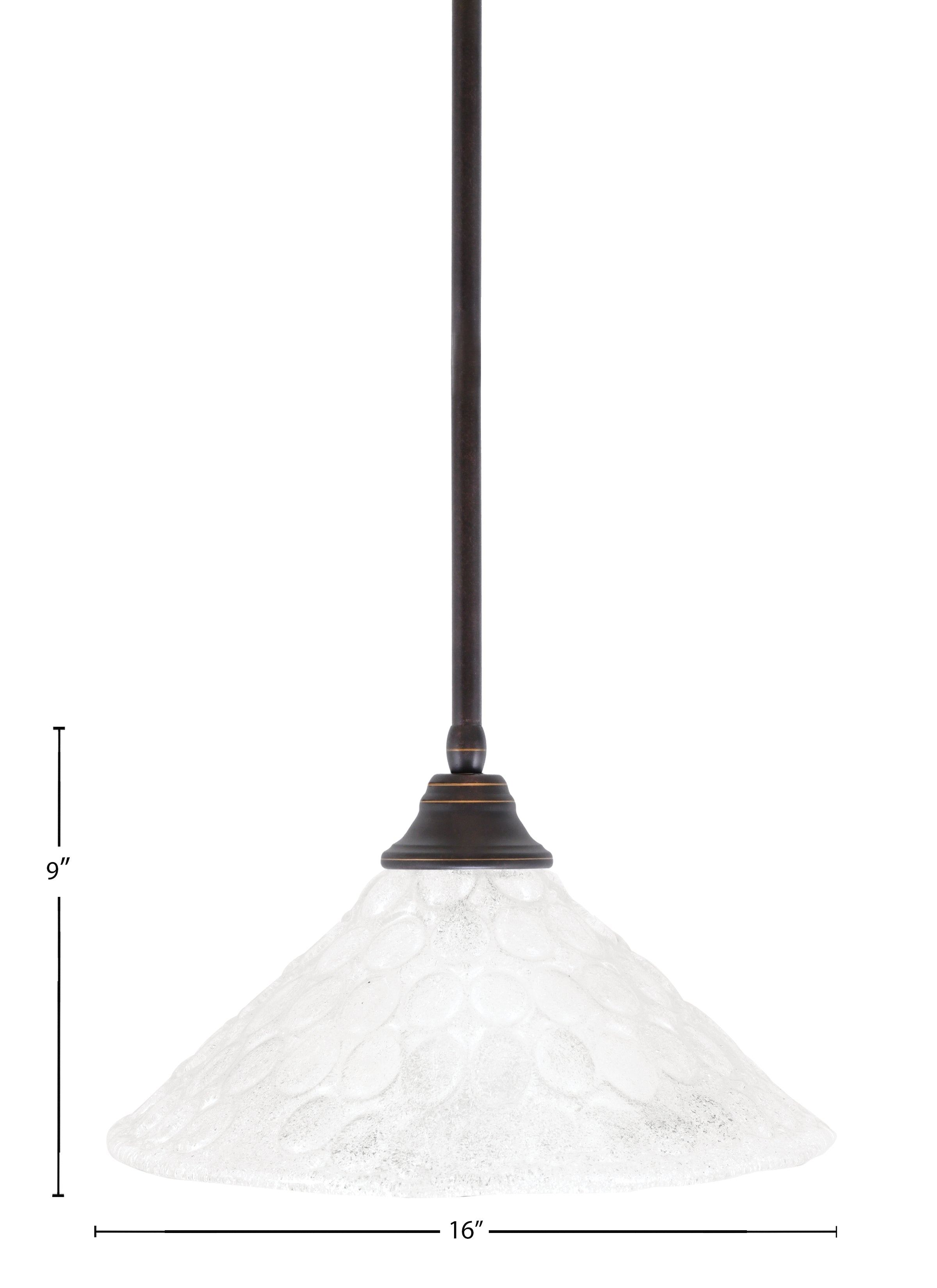 Any One Light Pendant in Dark Granite with 16" Italian Bubble Shade