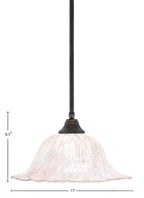 Any One Light Pendant in Dark Granite with 17" Italian Ice Shade