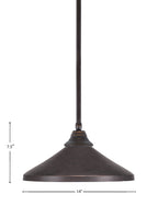 Any One Light Pendant in Dark Granite with Dark Granite Cone Metal Shade Shade
